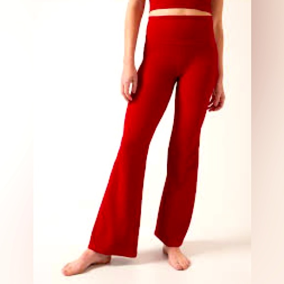 Athleta salutation stash rib flare red pants boot XS extra small - Picture 1 of 8